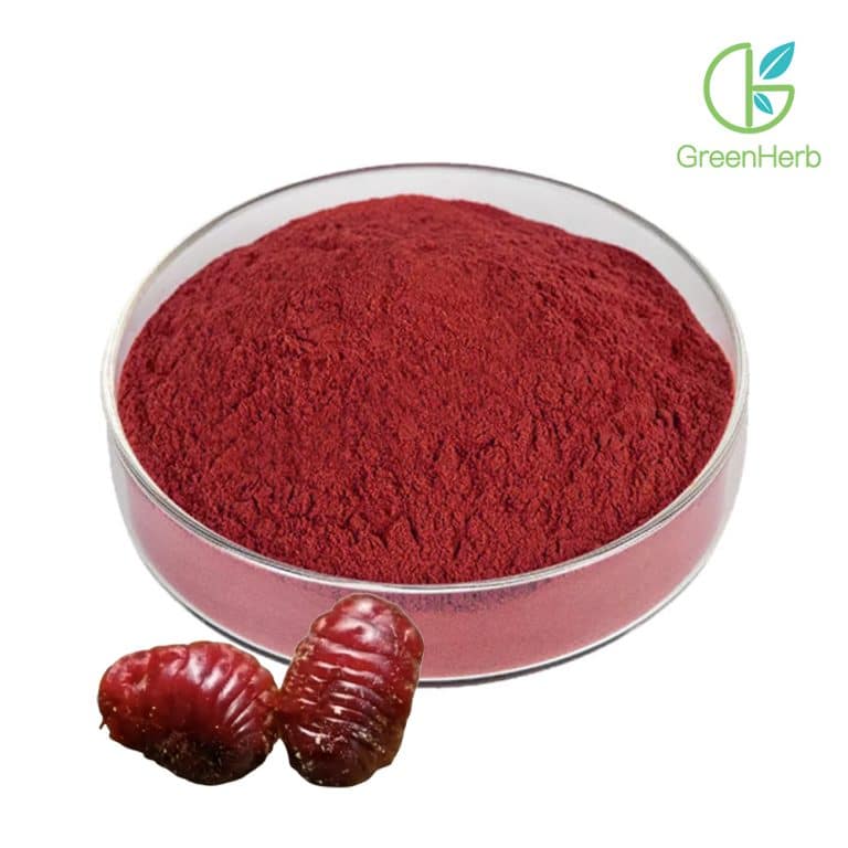 Nahaufnahme der Textur von Cochineal-Pulver
