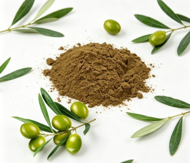 Makrofotografie von frischen Olivenblättern (Olea europaea)